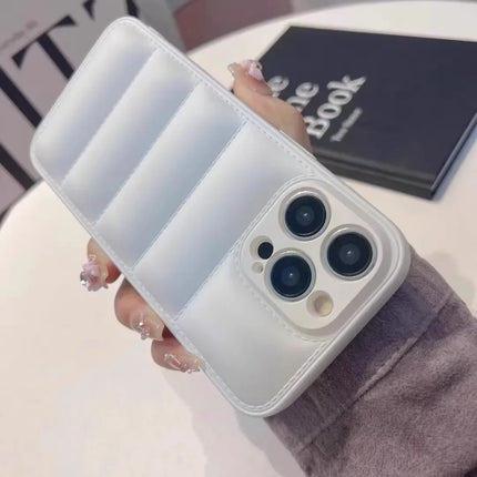Color Puffer Silicone Case for iPhone Shockproof Soft Back Cover