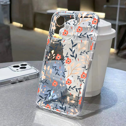 Silicone flower design iPhone case by OKEYWOW for iPhone 11 to 17, shockproof soft cover with colorful floral pattern.