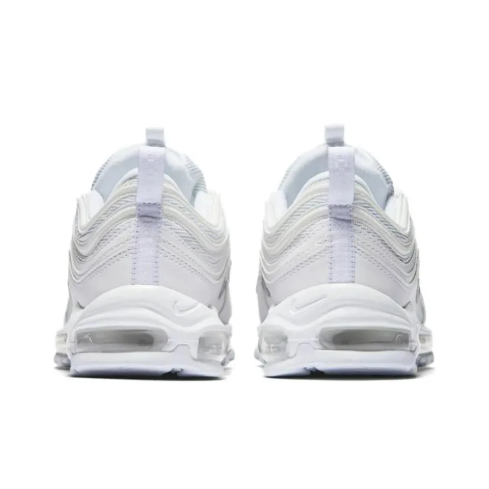 Nike Air Max 97 Running Shoes: White Retro Classic, Wear-Resistant Unisex Sneakers (921826-101)