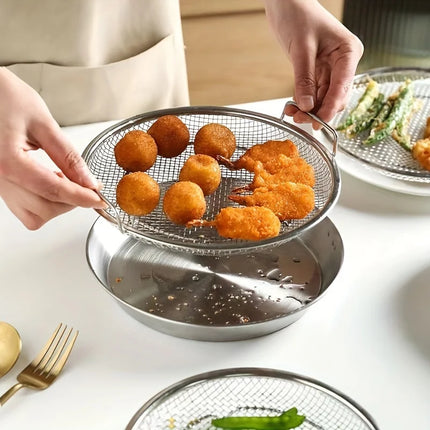 Stainless Steel Mesh Strainer Basket for Frying & Washing Food