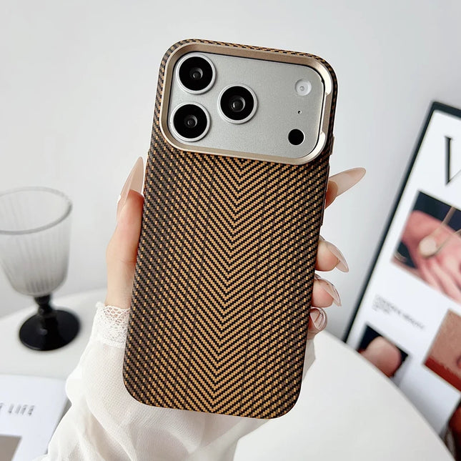 StealthForge Carbon Armor Case for iPhone 17/16/15 Pro Max Ultra-Thin Alloy Lens Cover