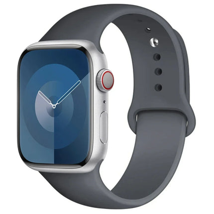 OKEYWOW Apple Watch silicone sport band for Series 9, Ultra, SE, and 3 in 38mm to 49mm sizes, flexible and comfortable strap.