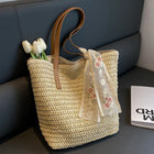 Women Woven Tote Bag Summer Large Capacity Shoulder Handbag Grass Straw Handmade Bag