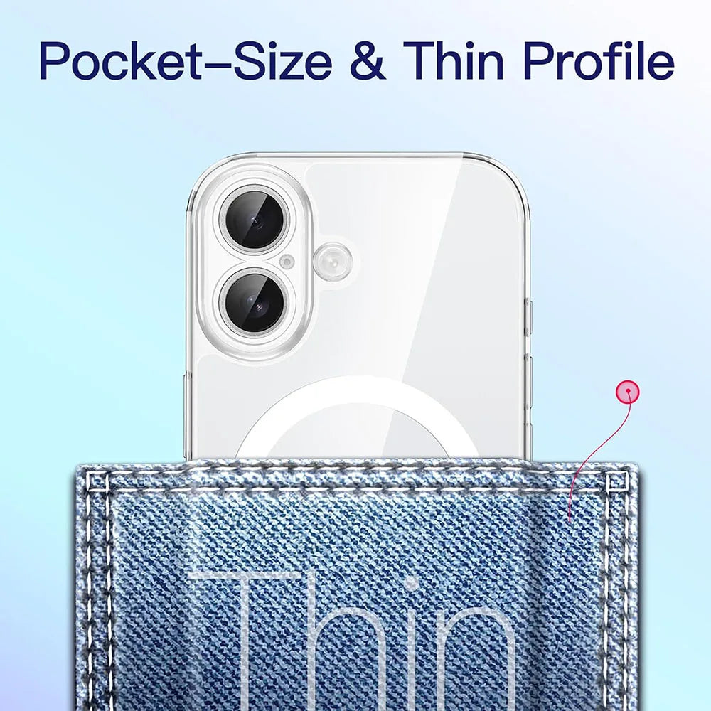 Camera Protection Hybrid MagSafe Case for iPhone 11–17 Series (Air/Plus/Pro Max/16E) – Hard Silicone Magnetic Cover