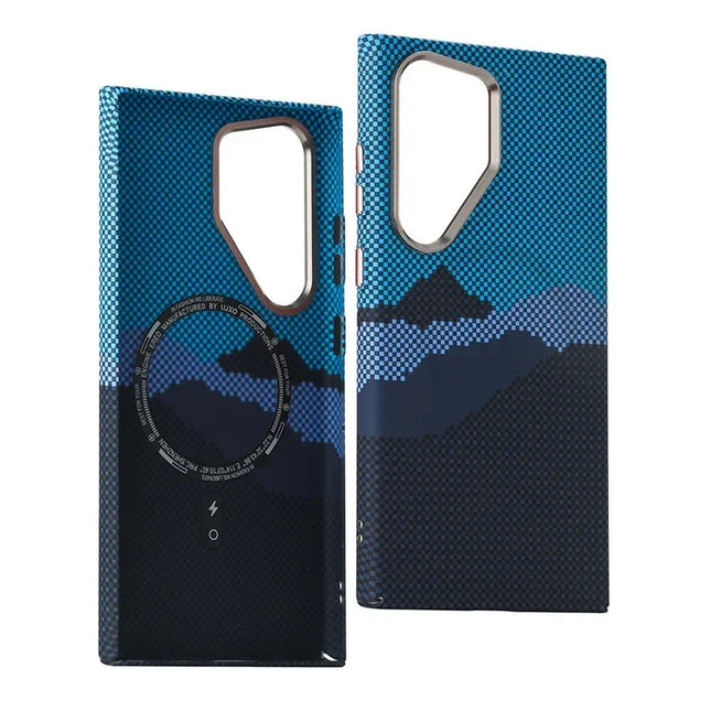 Cloud Pattern MagSafe Case for Samsung Galaxy Matte Carbon Hard Cover