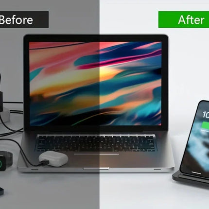 FoldMate 3in1 30W Wireless Charging Station for iPhone 17–12 Pro Max Watch AirPods Fast Dock