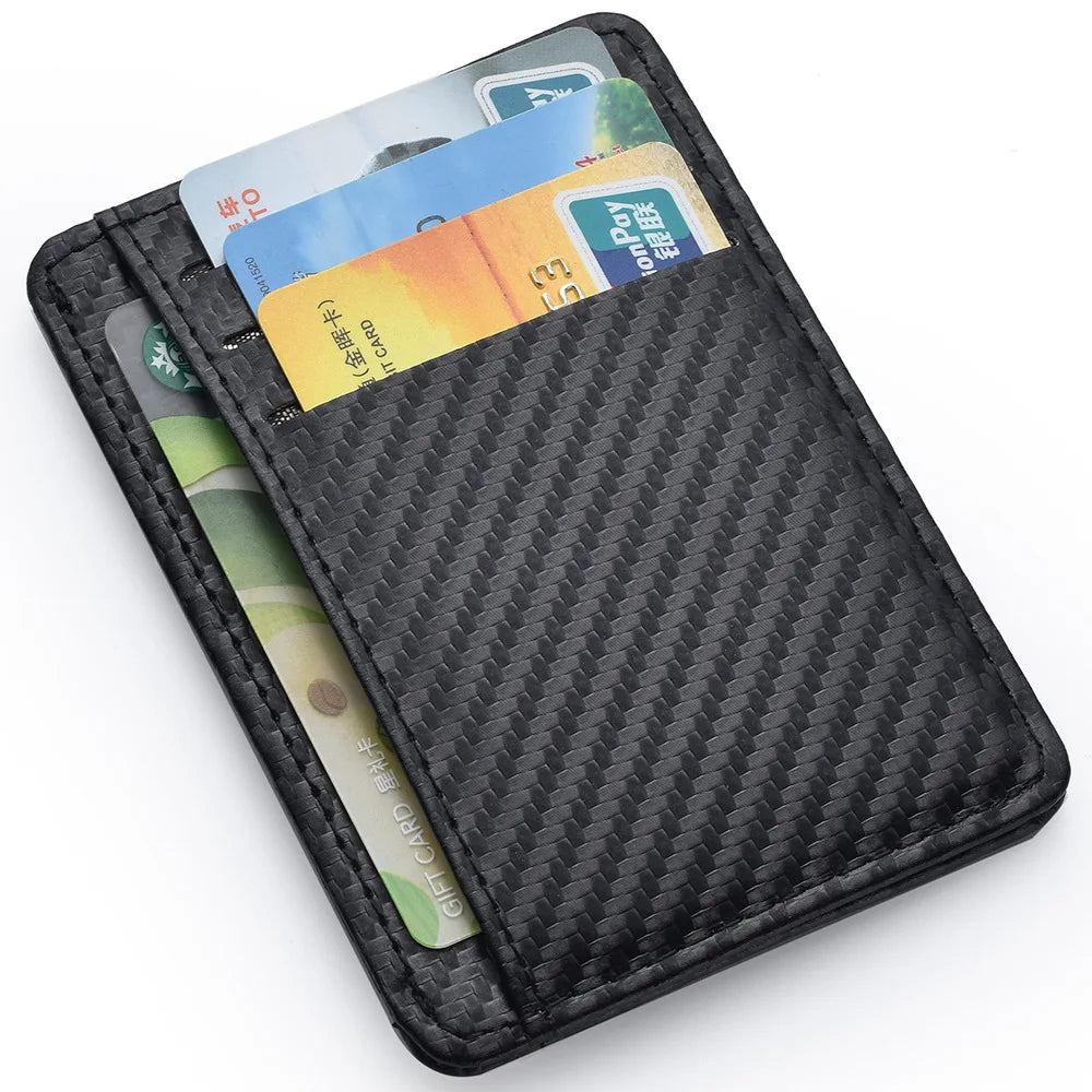 RFID Blocking Men's Slim Leather Wallet: Minimalist Front Pocket Credit Card Holder, Portable Design