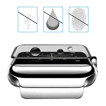 Apple Watch Ceramic Film Screen Protector by OKEYWOW for Series 9 to SE, showing a clear protective film on a 44mm watch face.