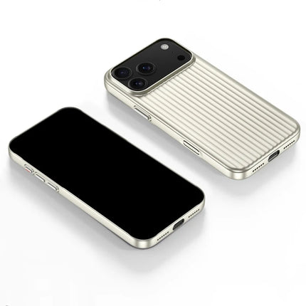 Stripe3D MagSafe Case for iPhone 17 Pro/16 Pro Max/15/14 Metallic Anti Stain PC Wireless Cover