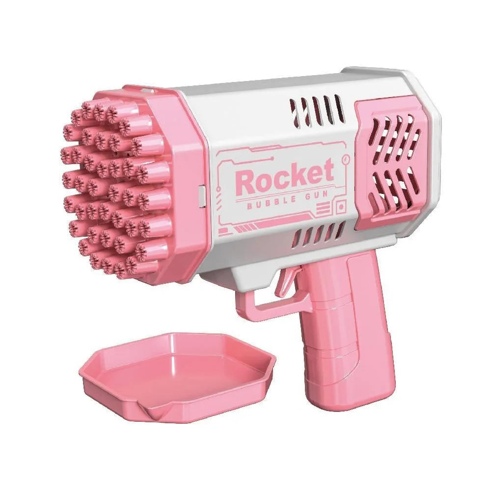 40-Hole Bubble Gun: Automatic Bubble Machine in Rocket Gun Shape, Soap Blower Toy for Kids - Perfect for Parties and Events