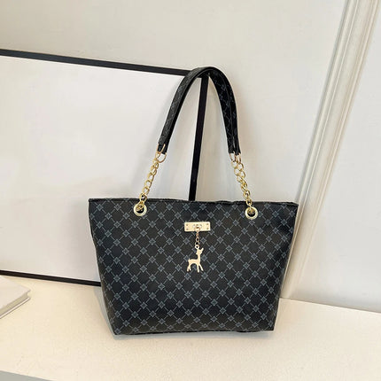 Women Autumn Winter Shoulder Bag Large Capacity Tote Handbag Presbyopic Style
