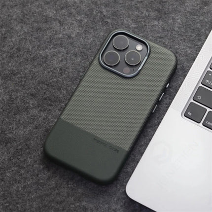 Color Block Leather MagSafe Case for iPhone 17/16/15/14/13 Pro Max Alloy Lens Shockproof Cover