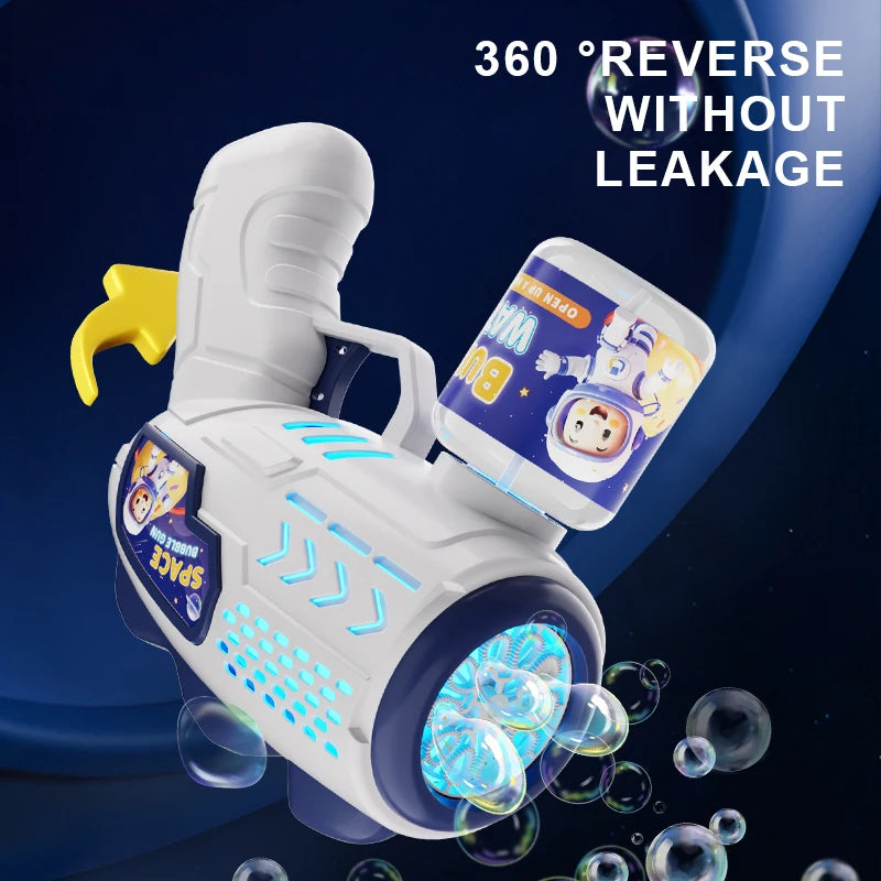 Astronaut Electric Bubble Gun: Kids' Toy Bubble Machine with Light, Automatic Soap Blower for Summer Outdoor Party Games - Children's Gift