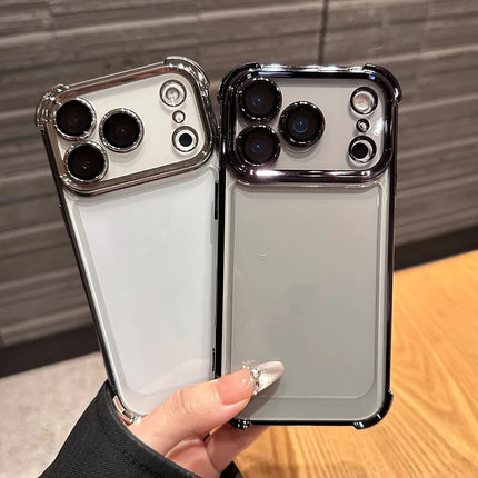 Luxury Plated Transparent Case for iPhone Shockproof Clear Back Cover
