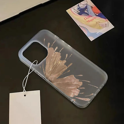 Clear TPU shockproof butterfly case for iPhone models including 12, 13, 14, 15, 16, 17 Pro Max Mini Plus by OKEYWOW
