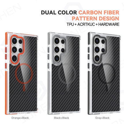 Carbon Fiber MagSafe Armor Case for Samsung Galaxy S26/S25/S24/S23 Ultra Plus A55/A53 Shockproof Cover