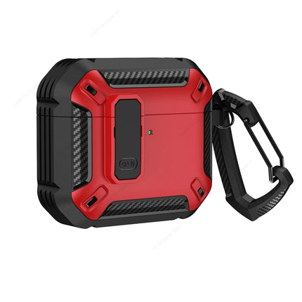 OKEYWOW AirPods 4 security lock case with TPU and PC protective cover, featuring a hook for 4th generation wireless earbuds.
