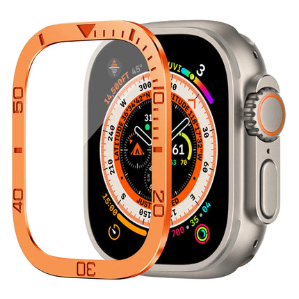 OKEWOW Apple Watch Ultra 3/2 49mm tempered glass metal bumper case with shockproof HD screen protector, durable and protective.