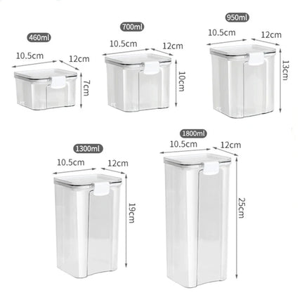 FreshLock Grain Storage Jar Set Sealed Plastic Moisture Proof Kitchen Organizer Box