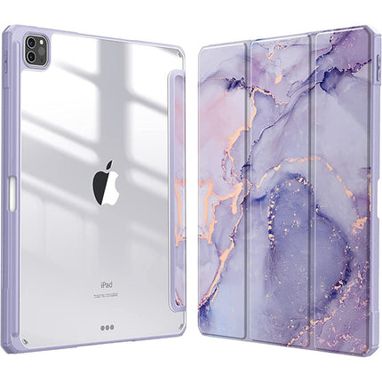 Smart PU iPad Case for Air 4/5/10th Gen/Pro 11/12.9/10.2/10.5 Transparent Cover