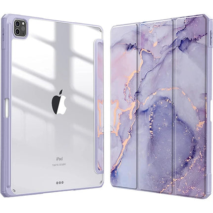 Smart PU iPad Case for Air 4/5/10th Gen/Pro 11/12.9/10.2/10.5 Transparent Cover