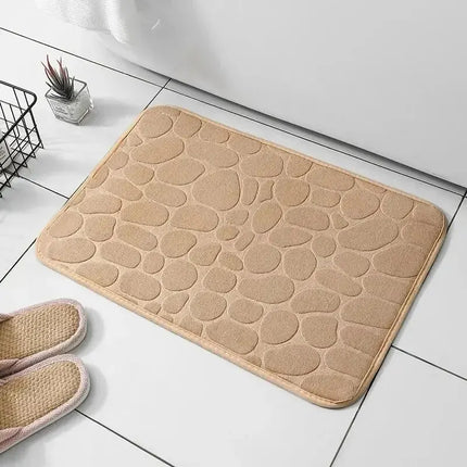 StoneWeave Embossed Fiber Anti Slip Mat Pebble Style Carpet Bathroom Living Room Floor Rug