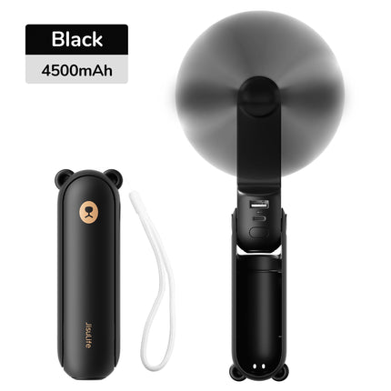 JISULIFE Portable Fan Mini Handheld Fan USB 4500mAh Recharge Hand Held Small Pocket Fan with Power Bank Flashlight Feature