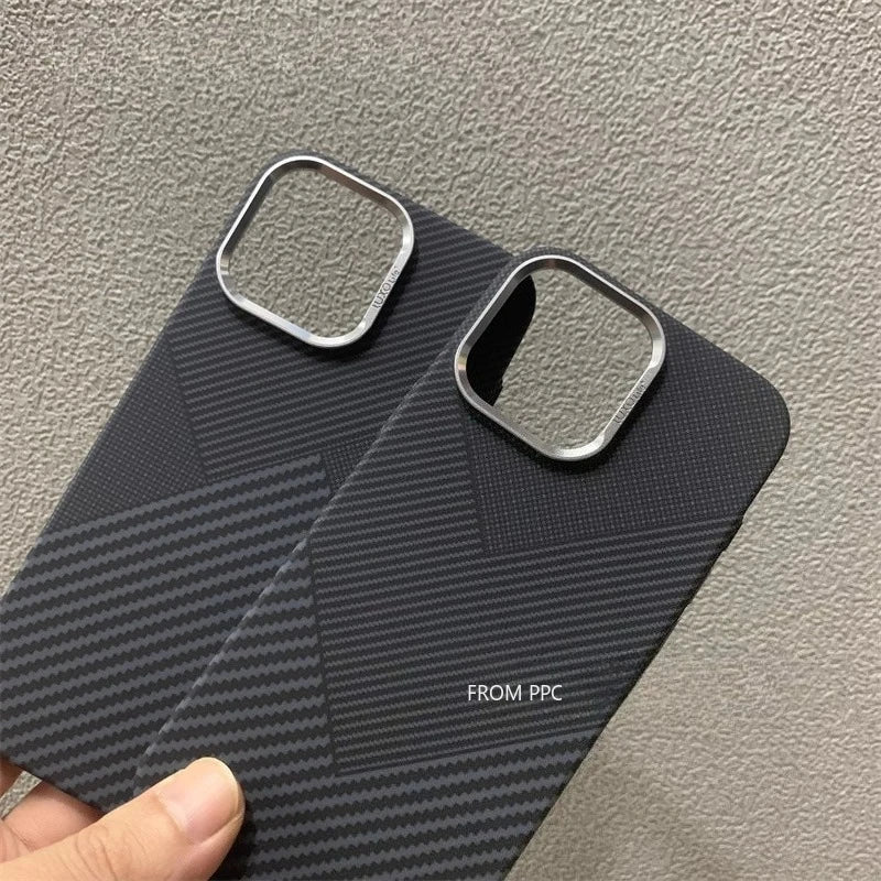 Geometric Triangle Armor Magnetic Case for iPhone 15 16 17 Pro Max Both Shades Carbon Matte Cover Camera Frame Shockproof Shell