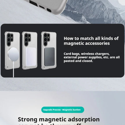 Samsung Ultra Thin Magnetic PC Shockproof Cooling Cover for S22/S23/S24/S25 Ultra Plus by OKEYWOW, showing sleek protective design