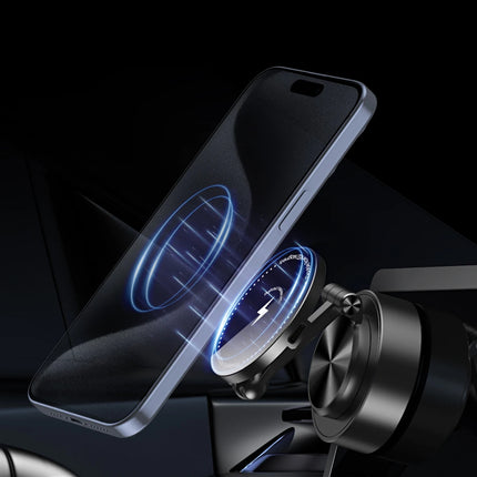 AutoGrip Dual Side Magnetic Car Phone Holder Vacuum Mount Wireless Charging 360° Rotation Stand