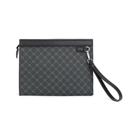 Men's envelope clutch wallet and phone bag by OKEYWOW, featuring a slim designer wristlet with multiple compartments for cards and cash.