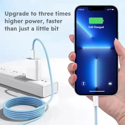 35W Fast Charging USB-C to Lightning Cable iPhone 14/13/12/11/X Quick Charge Braided 1m/2m - OKEYWOW
