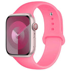 Apple Watch silicone sport strap by OKEYWOW for Series 9, Ultra, SE, and 3 in 38mm to 49mm sizes, shown on a smartwatch.