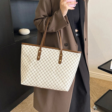 UrbanCarry PU Leather Tote Bag Large Capacity Women Shoulder Commuting Casual Handbag