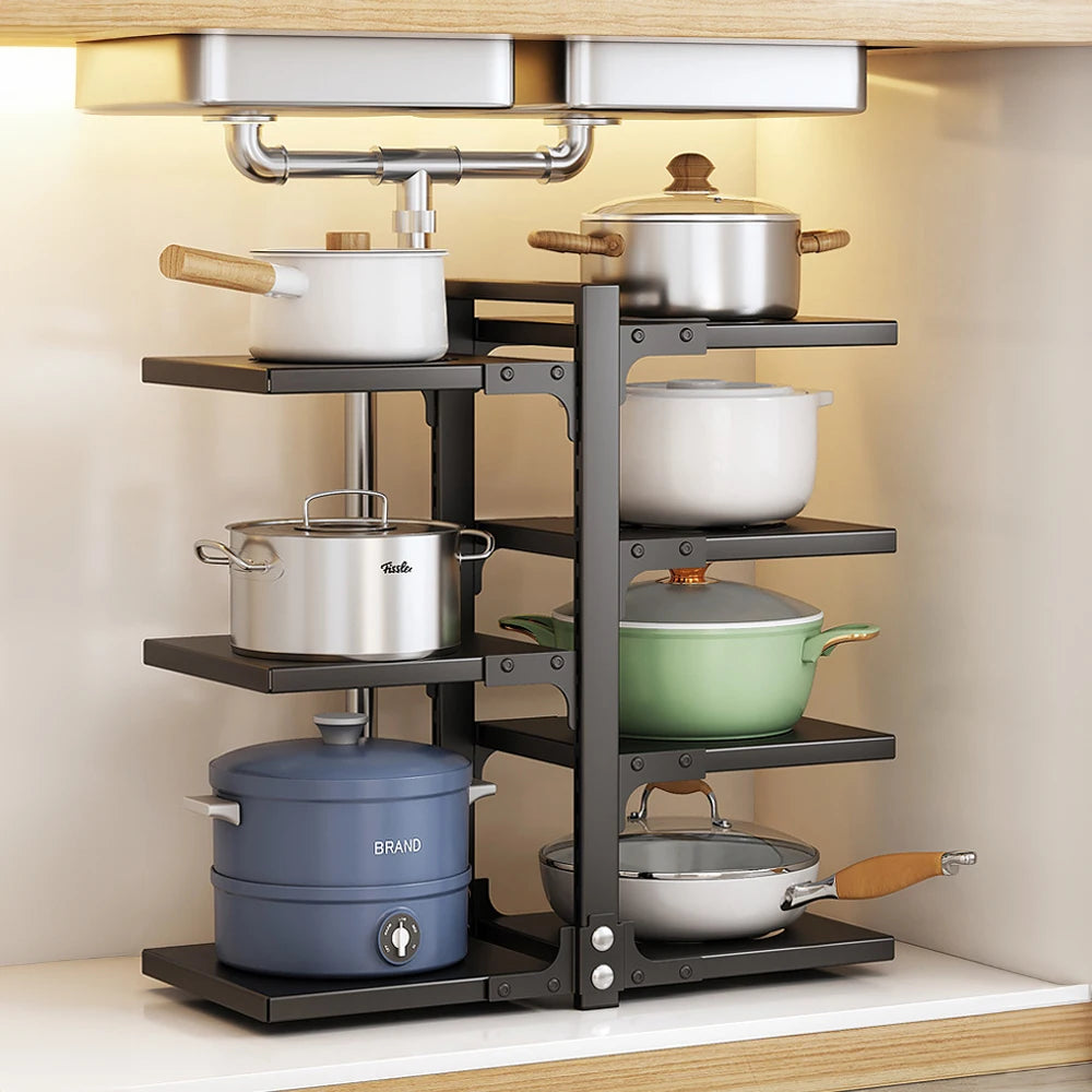 Lifeideas Multi Tier Adjustable Kitchen Pot Rack Organizer