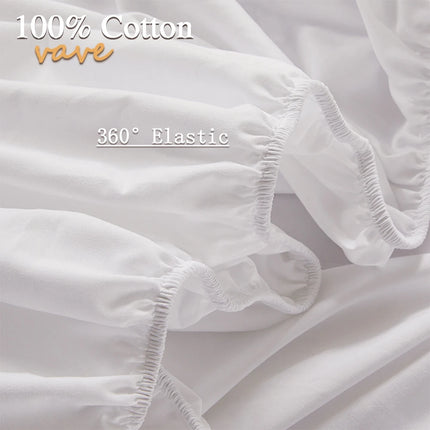 Cotton fitted sheet with elastic, non-slip mattress cover in single, double, queen, and king sizes by OKEYWOW.