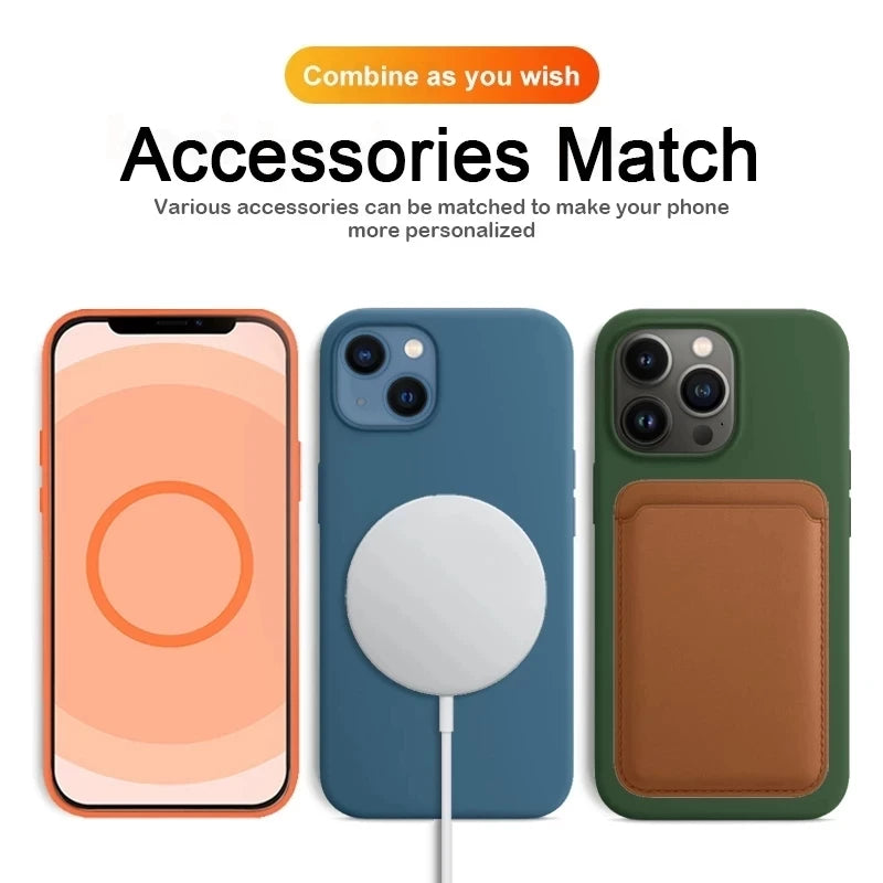 Luxury MagSafe Magnetic Leather Animation Case: Compatible with iPhone 14, 13, 15 Pro Max, Plus, Mini - Wireless Charging Accessories