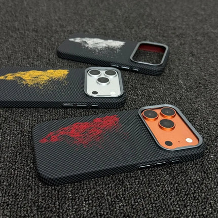 Abstract Horse MagSafe Case for iPhone Carbon Fiber Armor Wireless Charging Cover