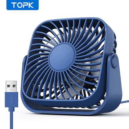 USB Mini Portable Desk Fan with 3 Speeds & 360° Adjustable Head