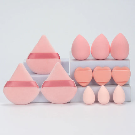 Velvet Cloud 12 Piece Makeup Sponge Set Powder Puffs Mini Cushion Eggs Beauty Blenders