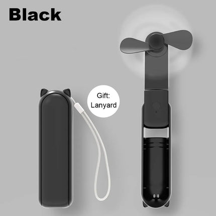 Portable Mini Handheld Fan USB Rechargeable 3-Speed with Power Bank