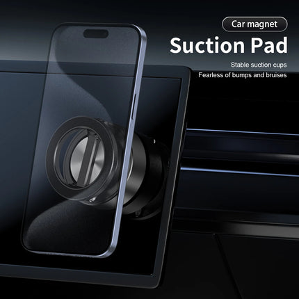 AutoGrip Dual Side Magnetic Car Phone Holder Vacuum Mount Wireless Charging 360° Rotation Stand