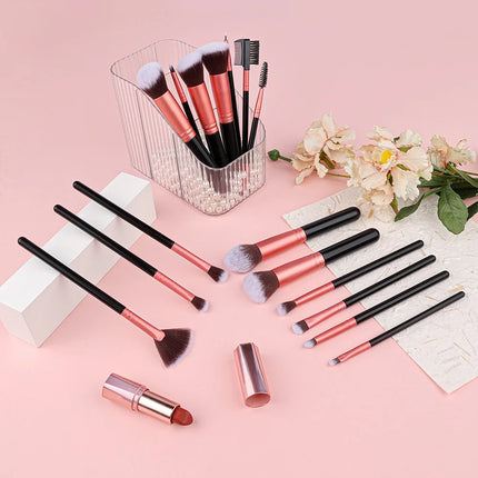 Set of 14/16 soft, fluffy makeup brushes from OKEYWOW for eyeshadow, foundation, blush, and powder application.