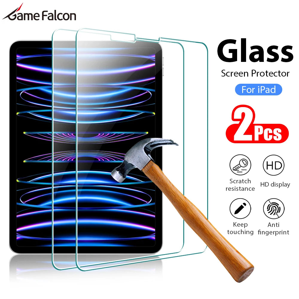 2Pcs Tempered Glass Screen Protector for iPad Air (5, 4, 3, 2), Pro 11 (2022), Mini (6, 9), 9th, 10th Generation, 10.2, 9.7 (2021): Essential Accessories for iPad