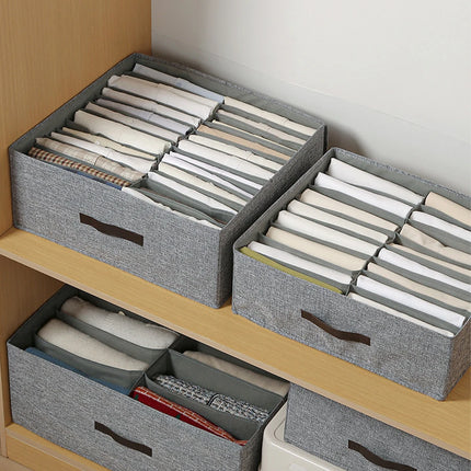 OKEYWOW clothes organizer storage box for pants, sweaters, and T-shirts, ideal for wardrobe drawer compartments.