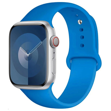 OkeyWow Apple Watch silicone sport strap for Series 9, Ultra, SE, and 3 in 38mm to 49mm sizes, flexible and comfortable for daily wear.