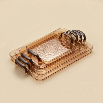 Clear PET Vanity Organiser Tray with Handles