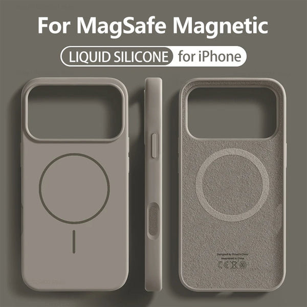 Liquid Silicone MagSafe Case for iPhone 12–17 Series (Pro/Pro Max/Plus/Air) – Original Protective Cover