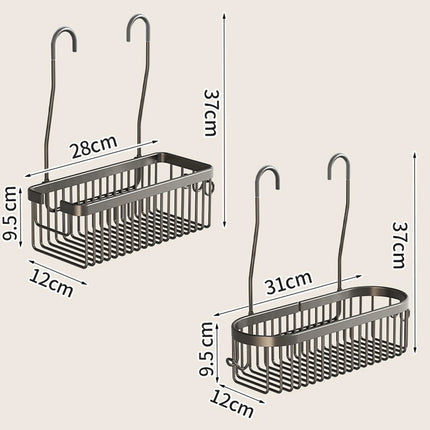 No Drill Shower Rack Bathroom Storage Basket Wall Mount Organizer for Bath Products
