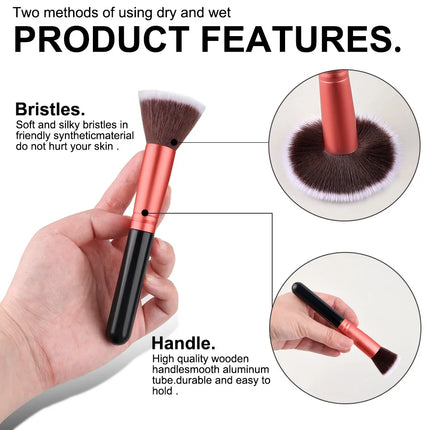 OKEYWOW makeup brush set with 14/16 soft, fluffy brushes for eyeshadow, foundation, blush, and powder application, beauty tools.
